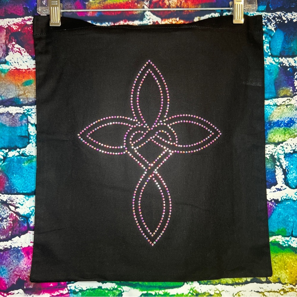 Celtic Cross Heart Rhinestone Tote Bag [11 R] - Picture 3 of 5